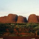 AUS NT TheOlgas 1993MAY 002  The Olga's are a collection of weathered red domes, the tallest of which stands 200 metros taller than Ayers Rock. : 1993, Australia, Ayers Rock, Date, Events, Fitzgerald - Mark & Ruth, May, Month, NT, Places, The Olgas, Wedding, Year